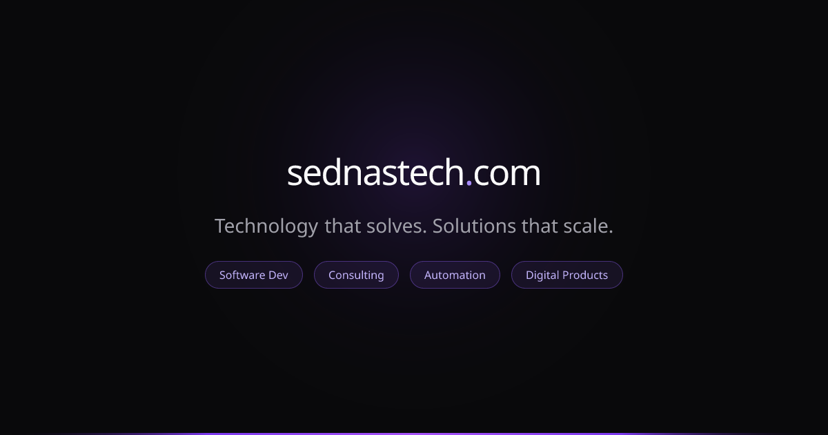 sednastech.com | Tecnologia para resolver problemas reais